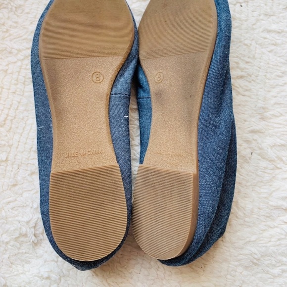 Denim Blue pointed toe Flats Gap size 8 GUC - Picture 3 of 6